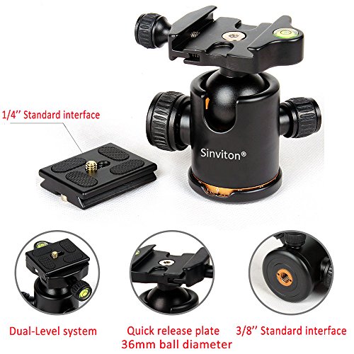 sinvitron profeshional Tragbarer Aluminium Magnesium Legierung Stativ Einbeinstativ & Kugelkopf fr DSLR SLR Kamera 