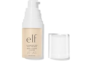 e.l.f. Illuminating Face Primer, Silky Makeup Primer For Creating A Radiant Glow, Fills In Fine Lines & Refines Complexion, Small, 0.47 Oz
