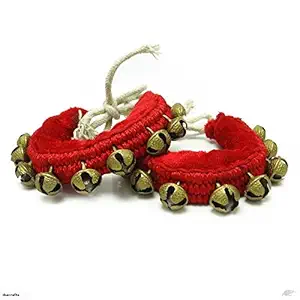 Fancyflight Ghungroo Dance Accessories (16 no. Ghungroo) (1) One Line Big Dancing Ghungroo (Red Color)