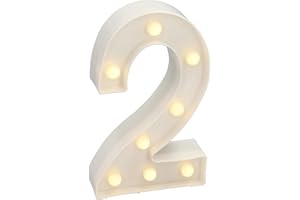 ‎JANDEI JANDEI - Warmes Licht LED Zahlen und Buchstaben für Dekoration und Atmosphäre, leuchtendes Herz, Nachtlichter, Geburtstage, Hochzeiten, Schaufenster. Sie funktionieren mit AA-Batterien (2)