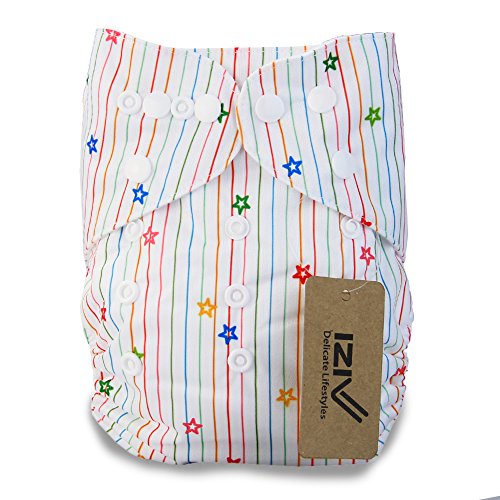 iZiv(TM) Newborn Organic Infant Waterproof/Adjustable/Reusable/Washable Pocket Cloth Diaper Fit Babies 0-3 Years(Color Star)
