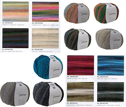 Rico Creative Melange dk Fb. 05 – lila/oliv, Wolle mit Farbverlauf, Nadelstärke 3,5 – 4 mm, zum Stricken & Häkeln - 2