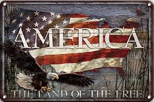 Ducomi Quadri Vintage Targhe Metallo Decorative Cucina e Casa - Targa con Stampe Americane Decorazione Muro Parete - Quadro Metallico Appendere - Poster Accessori Arredo Soggiorno (Journey 30153)