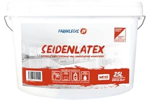 Farbklecks24 Seidenlatex 2,5L weiss, Latexfarbe, abwaschbare Wandfarbe, Küchenfarbe, Badfarbe (versch. Größen)