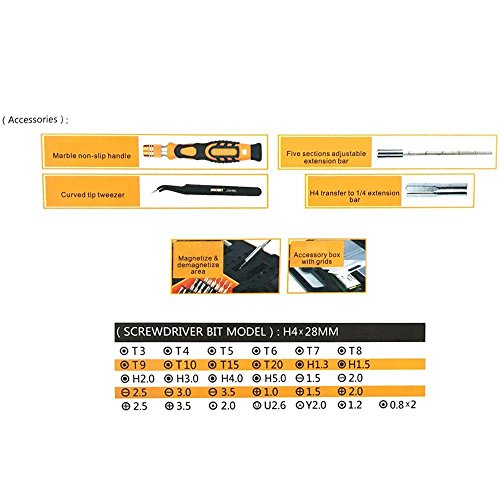 Schraubendreher Set，Magnetischer Schraubenzieher 44 in 1 Professional Precise Aluminiumlegierung Schraubendreher Set für elektronische Wartungs - 6