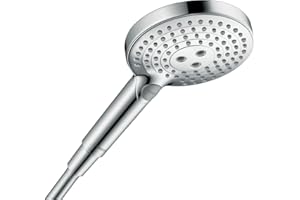 hansgrohe Raindance Select S - oszczędzająca wodę główka prysznicowa 5,7 l/min (EcoSmart+), słuchawka prysznicowa z 3-strumieniowa, z funkcją antykamienną, chrom, 26516000