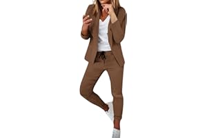 QWUVEDS Conjunto de traje de dos piezas para mujer, traje de oficina, chaqueta de manga larga, traje ajustado, chaqueta de pantalones, traje de terciopelo, top de verano, conjunto de mujer, traje de