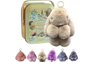 EUNMSI Bunnylulu Keychain With Exquisite Box, Bunny Lulu Keychain,Handmade Soft Bunny Pompom Charms,Cute Bunny Keychain for Women,Bunny Keychain Plush