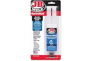 J-B Weld 50172 MarineWeld Marine Adhesive Epoxy Syringe - Dries White - 25ml by J-B Weld