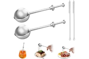QKEPCY 2 Piezas Infusor de Té en Acero Inoxidable Bola de Té con Mango Ergonómico para Hierbas y Especias Incluye 2 Cepillos de Limpieza Ideal para Té Suelto (2)
