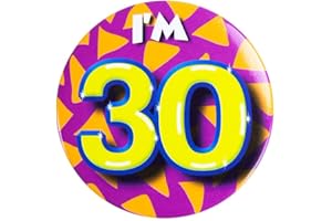 PD-Party 6014730 Compleanno Distintivo/Spillo | Party Badge | Celebrazione | Festa - I'm 30, Multicolore, 5.5cm Lunghezza x 5.5cm Larghezza x 0.5cm Altezza