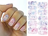 Full Wrap Nail Art Water Transfer Decal Sticker Light Pink Flowers Nail Sticker Tattoo - FashionLife