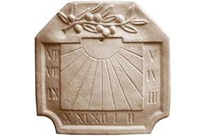 QEM Cadran Solaire Motif Provençal Pierre Naturelle 35cmx35cm