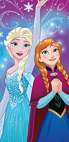 Disney Kinder Badetuch - Frozen - Die Eiskönigin - völlig unverfroren " Motiv Artic Lights " 75cm x 150 cm - Neu & Ovp - 100% Baumwolle in Velourqualität - Anna - Elsa - Olaf - Sven - Kristoff Strandtuch / Strandlaken