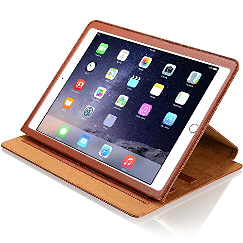 KAVAJ IPad Air 2 Ledertasche Case Hülle „Hamburg“ Für Das Apple IPad Air 2 Cognac Braun Aus Echtem Leder Mit Standfunktion In 5 Winkeln. Dünnes Smart Cover Als Edles Zubehör Für Das Original IPad Air 2 - 5