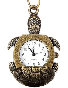 Dxlta Vintage Damen Frauen Herren Schildkröte Form Taschenuhr mit Halskette Uhr Geschenk