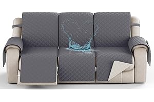 YNJJKA Reclining Chair Cover Sofa Covers Recliner 4 3 2 1 Seater Protector Waterproof for Armchair Chair, Non-Slip Fabric Couch Armchairs Protectors Pets(2137,3 SEATER 82")