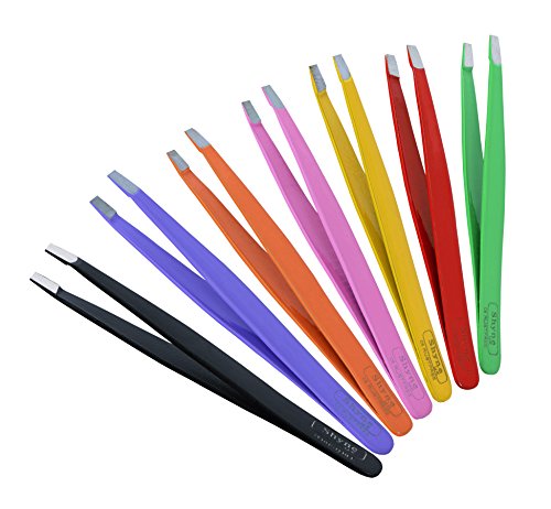 Professional Eyebrow tweezer Straight plucker hair remover Tweezerette (BLACK)