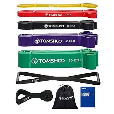 TOMSHOO 5 Bande Elastique de Résistance avec Ancrage de Porte et 2 Poignées