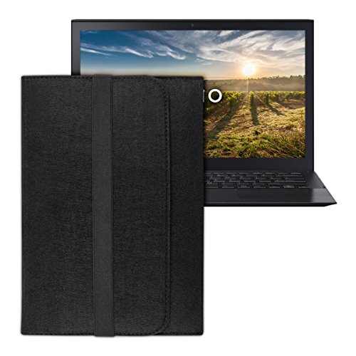 kwmobile Laptoptasche Filz Sleeve für Sony Vaio Pro 13 – Notebook Tasche Schutzhülle Laptop Case Hülle in Schwarz mit Innentaschen - 5