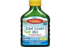CARLSON Kid's Cod Liver Oil, 550mg Natural Lemon - 250 ml.