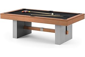 ‎AUTOMATEN HOFFMANN Automaten Hoffmann Bison Loft Billiard Table, Concrete Look, Birch Veneer, Beech Wood, 7 ft, 7.5 ft or 8 ft, 25 mm Playing Field, Virgin Wool Billiard Cloth, Rubber Bands, Real Leather Ball Catcher