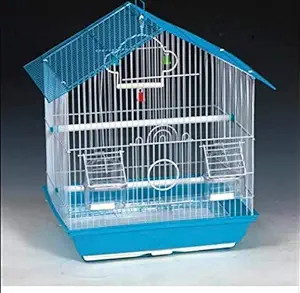 CENTRAL FISH AQUARIUM Bird cage for & Cuttlefish Bone -Central Fish Aquarium ( Colors May Vary) 14 Inch House Shaped cage 209