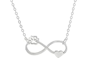 Only faith Collar de gatos para mujer Acero Inoxidable huellas patas mascota. Con caja de regalo. Regalo para amantes de mascotas Perro y Gatos