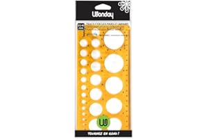 Uttse WONDAY - Trace-cercles "INCASSABLE" Pairs et Impairs de 2 à 40 mm - Normographe rond