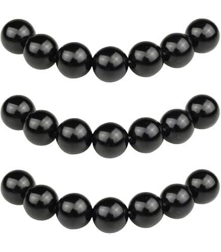 NITOPUPU 100Pcs 8mm Natural Black Volcanic Lava Stone Beads – Round Loose Beads For Jewelry Making With Stretch Cord - View #6