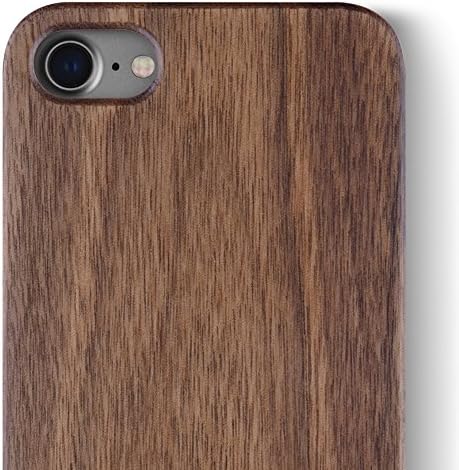 iCASEIT iPhone 8/iPhone 7 WOOD Case Slimfit Lightweight Unique Grain Hybrid Snap-On Protective Shockproof Drop proof Bumper Protection Real WOODEN Cover for Phone 8/7 - FB0311 - Walnut