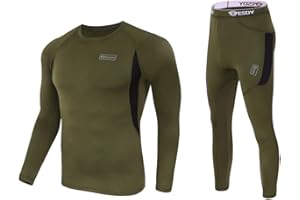 WINDCHASER Men's Winter Thermal Underwear Camouflage Set of Long Sleeve Top Long Johns for Mountaineering, Cycling, Skiing, Training, Hiking, Outdoor Sports