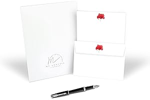 Red Poppy Me Loovely Letter Writing Paper and Envelopes Set Red A5 Size Papers Stationery Supplies | Christmas Gifts (Pack of 10 with Gift Envelope)