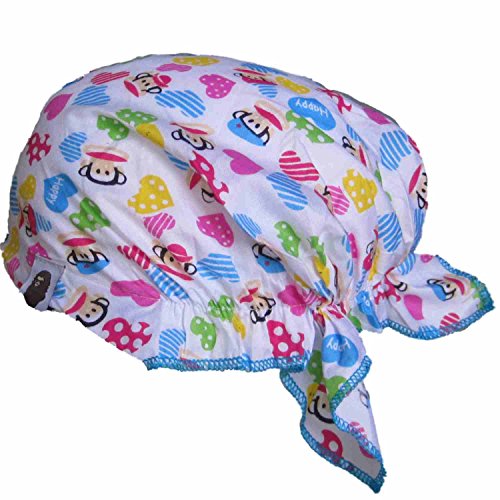 Cute Baby Sun Hat, Bandana (LOTS OF DESIGNS) (Monkey/Hearts)