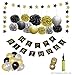 Produktbild Geburtstag Dekoration Deko Geburtstag Geburtstagsdeko,Premiumqualität Schwarzes Silber und Gold,18 21 30 40 50 60 70 80 90 geburtstag deko für Mann/Frauen,Party Decorations,luftballons.