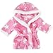 Produktbild NEU | Mikrofaser Fleece Bademantel mit Kapuze rosa Sterne | 74 80 86 92 12-18 Monate (80/86)