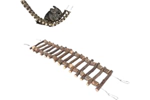 BEUFEE Kleintierleiter, Haustierprodukte, Vogelleiter, Haustier-Kletterleiter, Vogelleiter Vogelleiterbrücke Holz Haustier Hamster Klettern & Swing Spielzeug Für Käfig Für Papageien(50cm)