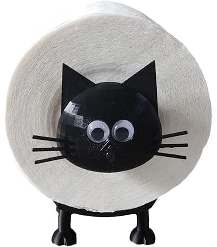 Hbbgdiy Katzen Toilettenpapierhalter - Wandmontierter Harz Katzen Spender Für Badezimmer