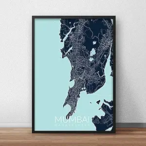 Recollection Mumbai City Map Art Print Poster A3 Size WITHOUT FRAME Wall Decor for Home Office Restaurant Hotel Interior Decoration (Color 1, 12 x 18)