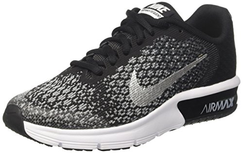 Nike Air Max Sequent 2 Gs, Chaussures de Tennis les Enfants et les Adolescents, Noir (Black/Mtlc Silver/Dk Grey/Wolf Grey/Volt), 36 EU