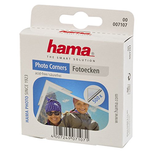 Hama Photo Corners 500 - esquinas de fotos (transparente, blanco)