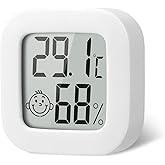 Flintronic Digital Hygrometer Thermometer, 1 Piece Mini Indoor Hygrometer | With Comfort Logo, 14℉~158℉, High Precision, Comp