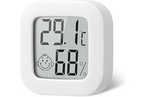 Flintronic Mini Termometr LCD, cyfrowy termometr wewnętrzny, higrometr wewnętrzny, bezprzewodowy miernik wilgotności do pokoju dziecięcego, salonu, biura, szklarni, kolor biały