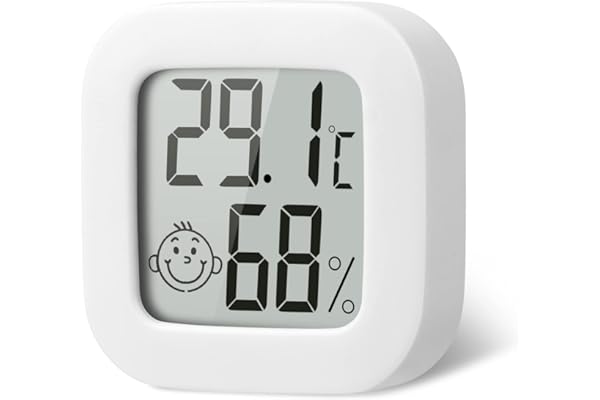 flintronic Thermomètre Hygrometre Intérieur, Petit Thermomètre Hygromètre Digital à Haute Précision, Moniteur de Température et Humidimètre Indicateur du Niveau de Confort pour Maison, Bureau