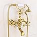 Produktbild Luxus-Gold-Messing-Badezimmer-Hahn-Bad-Hahn-Mischer-Hahn-Wand-angebrachte Hand-Dusche-Kopf-Installationssatz-Dusche-Hahn-Sätze , 2