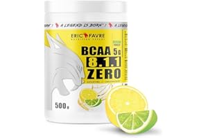 BCAA POUDRE 8.1.1 Zero - Acides Aminés Musculation Vegan - Votre Allié Pour Des Entrainements Efficaces - Performance Accentuée - 500 Gr - Laboratoire Français Eric Favre (Citron/Citron vert)
