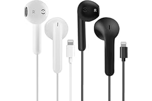 AEAOA 2 Pack iPhone Wired Earbuds Earphones, APPLE MFi Certified In Ear Lightning Headphones Compatible with iPhone 14/13/12/11/8/7/X/Pro/Pro Max iPad
