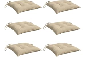 vidaXL Lot de 6 Coussins de Palette, Galette de Siège Imperméable, Coussin de Jardin, Décoration d'Extérieur Terrasse, Beige 50x50x7 cm Tissu Oxford