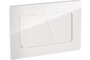 Empyreal Placca di Comando WC, Compatibile con Geberit Sigma,UP300 e UP320, Piastra Doppio Scarico, Dimensioni 243×163 mm,115.770.115(Bianco ghiacciaio)