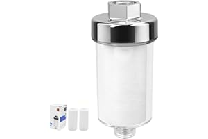 GEBAUM 120 mm langes Duschfilter Set mit 2 Austauschbaren Kartuschen, Effektiv Beim Filtern von Wasserverunreinigungen, Filter für Wasserhähne oder Dusche